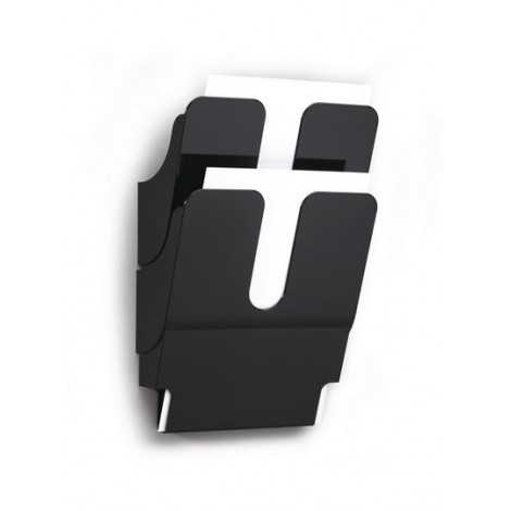 Durable Flexi-Plus - Portadepliant da parete, 2 scomparti, formato A4, 24,7x74,5x10cm - 1709008060