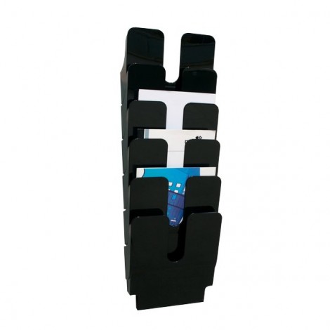 Durable Flexi-Plus –  Portadepliant da parete, 6 scomparti, formato A4, 24,7×74,5x10cm - 1700008061