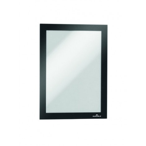 Durable Duraframe - Cornice espositiva adesiva con chiusura magnetica, colore argento metallizzato  - 10pz