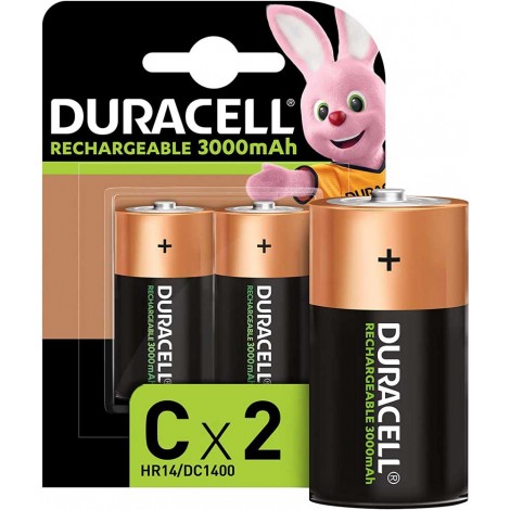 Duracell Batterie Ricaricabili mezza torcia C 3000mAh, in blister - 2PZ