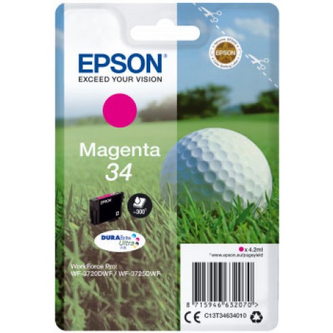 C13T34634010 T3463 cartuccia magenta per Epson WORKFORCE PRO WF 3720DW (4,2ml) 1pz