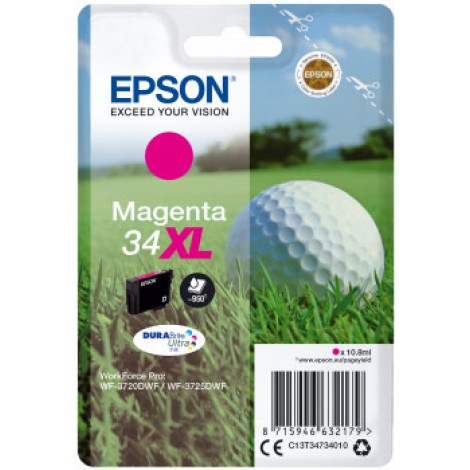 C13T34734010 T3473 cartuccia magenta per Epson WORKFORCE PRO WF 3720DW (10,8ml) 1pz