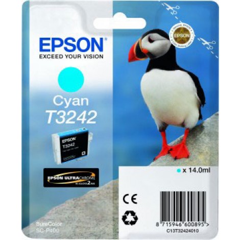 C13T32424010 T3242 serbatoio ciano per Epson SURECOLOR SC P400 (14ml) 1pz