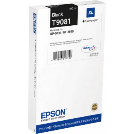 C13T90814N T9081 cartuccia XL nero per Epson WORKFORCE PRO WF 6090DW (100ml) 1pz