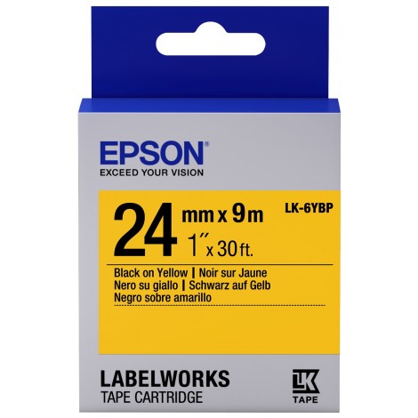Epson Nastro per etichettatrice LK4KBK, nero su oro, 12mm x 5m