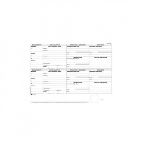 Edipro Blocco carico/scarico rifiuti non detentori, 100 pagine numerate, modello B, 22,5x29,7cm  - 1pz