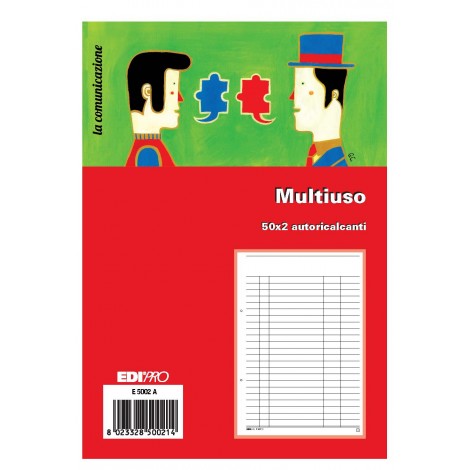 Blocco multiuso, 50 pagine per 2 copie, autoricalcante, 22x14,8cm  - 1pz
