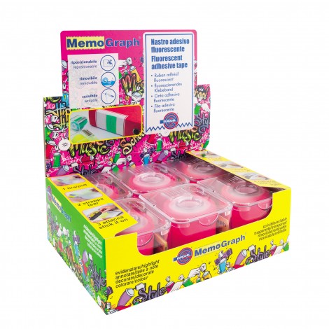 Eurocel Memograph dispenser 50mmx10m rosa fluo - Prezzo singolo, ord. minimo 6pz