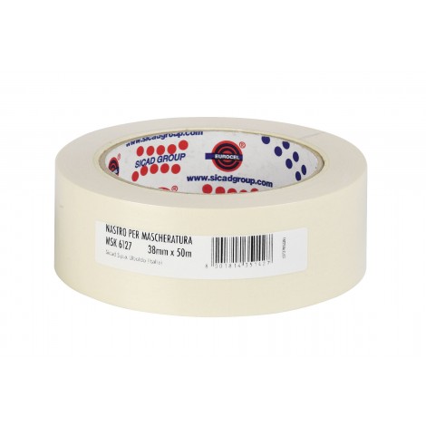 Eurocel MSK 6127 – Nastro in carta per mascheratura removibile entro 30 ore, 38mm x 50m, colore beige – 1pz