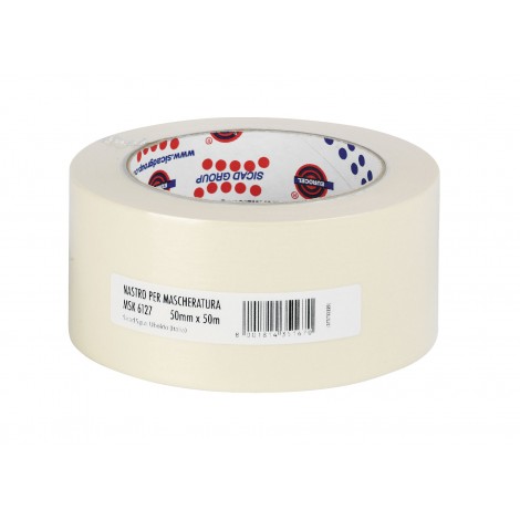 Eurocel MSK 6127 – Nastro in carta per mascheratura removibile entro 30 ore, 50mm x 50m, colore beige – 1pz