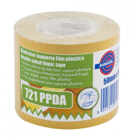 Eurocel 721 PPDA – Nastro biadesivo con supporto in film plastico, conformabile, 50mm x 10m, colore bianco – 1pz