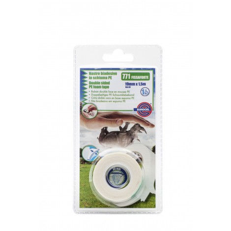 Eurocel Fissaforte 771 – Nastro biadesivo con supporto in schiuma, 19mm x 1,5m, colore bianco – 1pz