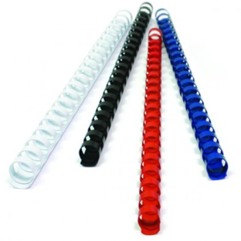 Fellowes Dorsi plastici rotondi rilegafogli – Spirali per rilegatura formato A4, passo 9:16, 21 anelli, rilega 101-120 fogli, dorso 16mm, colore nero – 100pz