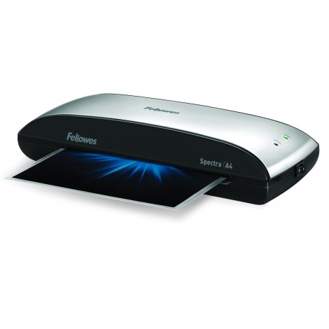 Fellowes Spectra - Plastificatrice A4 con leva di sblocco, pronta a plastificare in 4 minuti, modalita` riposo dopo 30 minuti, include set iniziale - 1pz