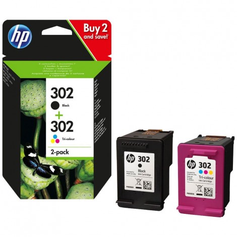 X4D37AE 302 cartuccia multipack CMYK nero e colore per HP DESKJET 2136 (1x170pg - 1x150pg) 1Conf.