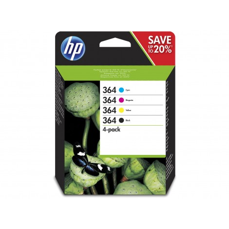 N9J73AE 364 cartuccia multipack CMYK nero, ciano, magenta e giallo per HP DESKJET 3521 (1x250pg - 3x300pg) 1Conf.