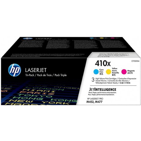 CF252XM toner multipack CMY - Toner ciano, magenta e giallo per HP COLOR LASERJET PRO M 452 (3x5.000pg) 1Conf.