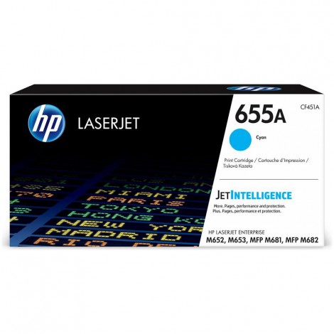 CF451A Toner ciano per HP COLOR LASERJET ENTERPRISE M 652 (10.500pg) 1pz