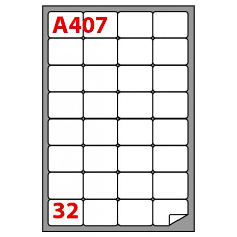 Markin 3.200 Etichette adesive in fogli A4 bianche permanenti con angoli arrotondati (47,5x35mm), 32 etichette per foglio - 100 fogli