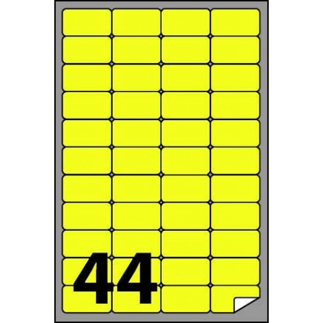Markin 4.400 Etichette adesive in fogli A4 - Rettangolare permanenti con margine (47,5mmx25,5mm), 78gr, 44 etichette per foglio, colore giallo  - 100 fogli