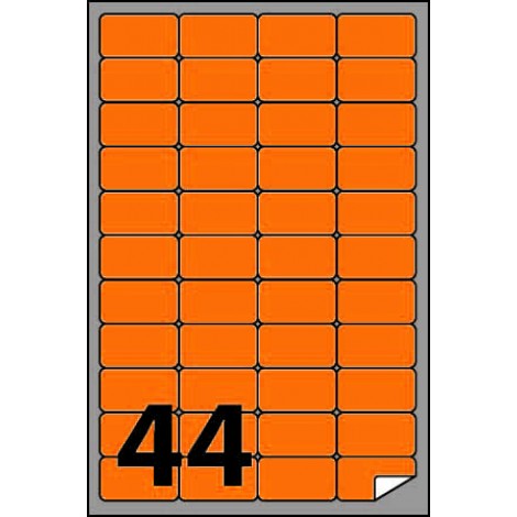 Markin 4.400 Etichette adesive in fogli A4 – Rettangolare permanenti con margine (47,5mmx25,5mm), 78gr, 44 etichette per foglio, colore arancione  – 100 fogli