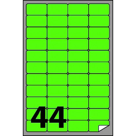 Markin 4.400 Etichette adesive in fogli A4 – Rettangolare permanenti con margine (47,5mmx25,5mm), 78gr, 44 etichette per foglio, colore verde – 100 fogli