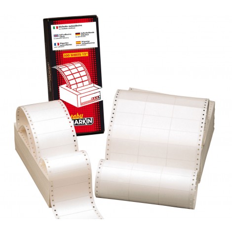 Markin 6.000 etichette permanenti modulo continuo a corsia singola, 72x23,5mm, 12 etichette per 500 fogli