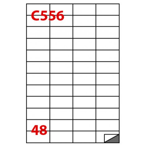 Markin - 4.800 Etichette adesive in fogli A4 bianche permanenti senza margini (52x24,75mm), 48 etichetta per foglio - 100 fogli