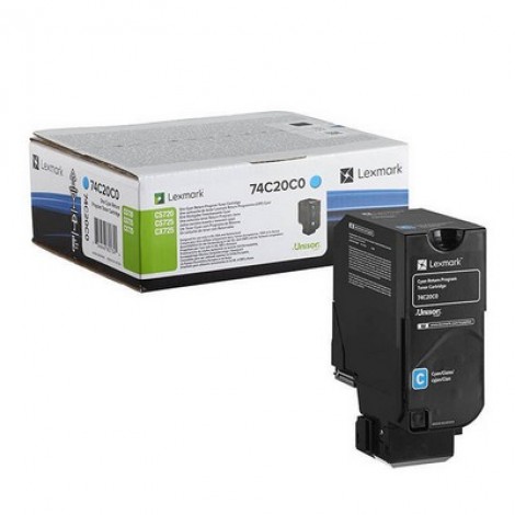74C20C0 Toner RETURN ciano per Lexmark CX 725DE (3.000pg) 1pz