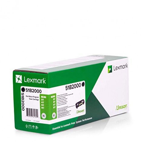 51B2000 Toner nero per Lexmark  MS 417DN (2.500pg) 1pz