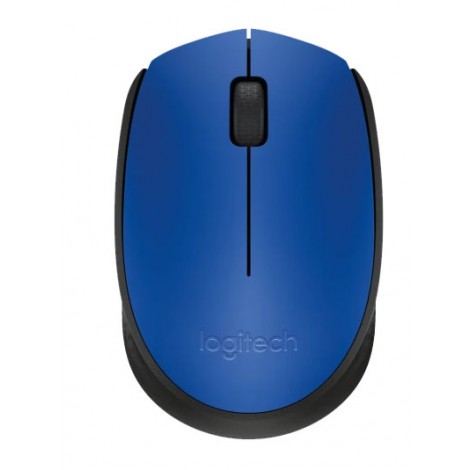 Logitech M171 mouse wireless con 5 tasti, sensore ottico da 1000 DPI, raggio d`azione fino a 10mt, batteria AA inclusa, colore blu-nero  - 1pz