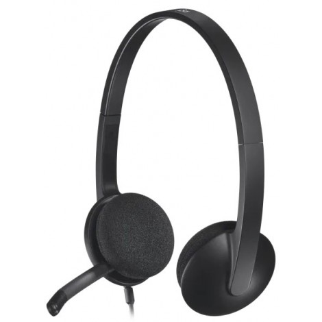 Logitech Cuffia H340 con microfono girevole stereo con connessione tramite connettore USB, lunghezza cavo 1,8mt - 1pz