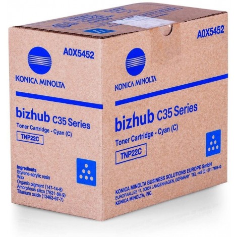 A0X5452 TNP22C toner ciano per Konica-Minolta BIZHUB C 35 (6.000pg) 1pz