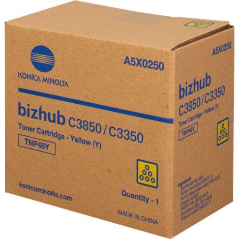 A5X0250 TNP48Y toner giallo per Konica-Minolta BIZHUB C 3850 (10.000pg) 1pz