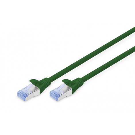 Digitus Cavo di rete ethernet 4x2 AWG 26/7 con 2 connettori schermati RJ45 8 poli, lunghezza 3mt colore verde - 1pz