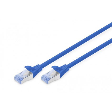 Digitus Cavo di rete ethernet 4x2 AWG 26/7 con 2 connettori schermati RJ45 8 poli, lunghezza 1mt colore blu - 1pz
