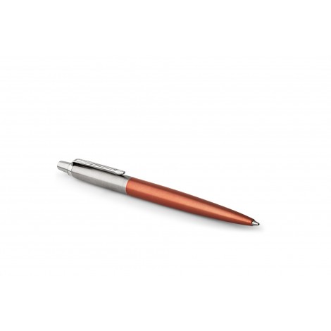 Parker Jotter Chelsea - Penna a sfera con fusto in acciaio arancio e dettagli cromati, scatola regalo inclusa, colore blu