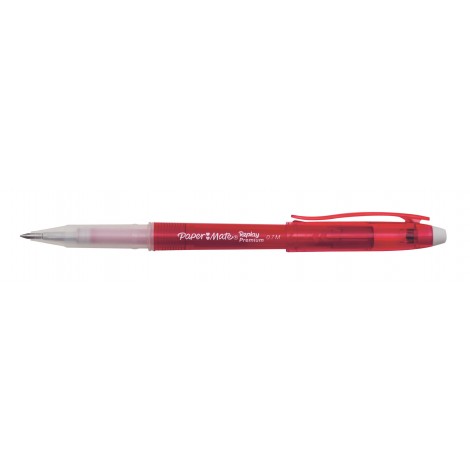 Papermate Erasable - Penna a sfera cancellabile, punta media, colore rosso  - Prezzo singolo, ord. minimo 12pz