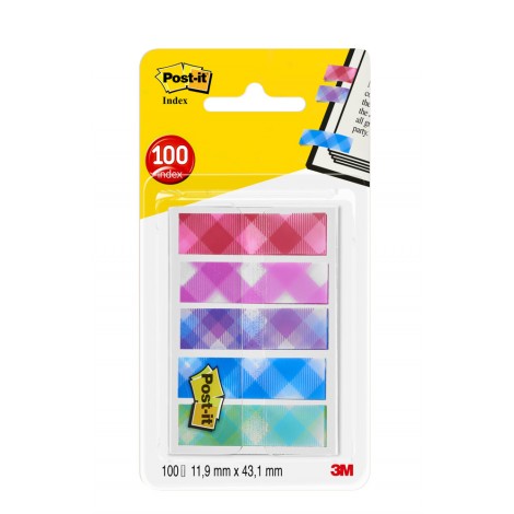Post-It Index  100 segnapagina fantasie scozzese 684-PLD5-EU 11,9x43,1mm 5x20fg - 1pz