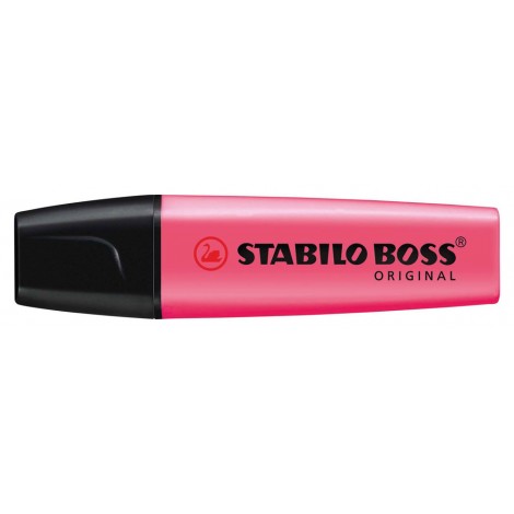 Stabilo Evidenziatore BOSS ORIGINAL, punta a scalpello, inchiostro a base d`acqua, tratto 2-5mm, colore rosa - 70/56