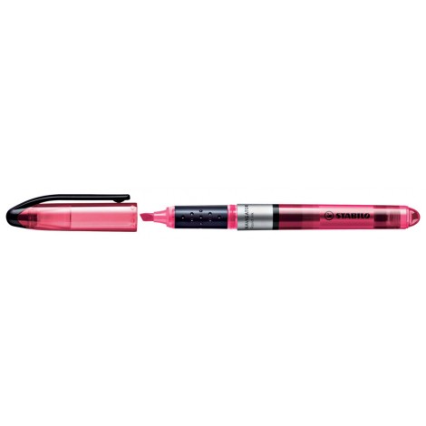 Stabilo Evidenziatore NAVIGATOR, punta a scalpello, inchiostro a base d`acqua, indicatore di livello sul serbatoio, cappuccio con clip, tratto 1-4mm, colore rosa – 545/56