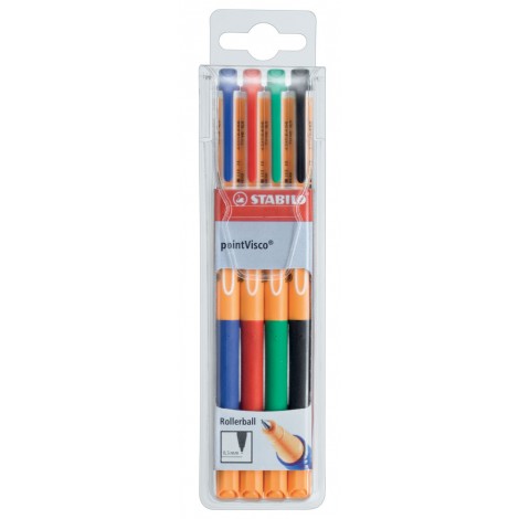 Stabilo Pointvisco - Penna roller con inchiostro gel a bassa viscosità, tratto 0,5mm  - 1099/4