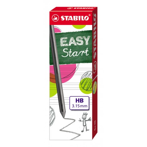 Stabilo Easyergo - Astuccio 6 mine, tratto 3,15mm, gradazione HB  - 1pz - 7890/6-HB