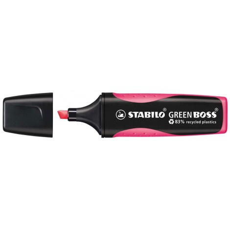 Stabilo Evidenziatore GREEN BOSS, punta a scalpello, inchiostro a base d`acqua, colore rosa - 6070/56