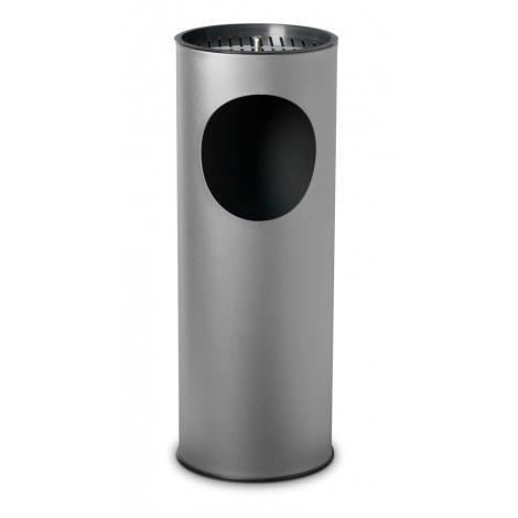 Stilcasa Cestino gettacarte con foro laterale, altezza 63cm, capacità 25lt, colore grigio - 1pz - F452602/583GRIGIO