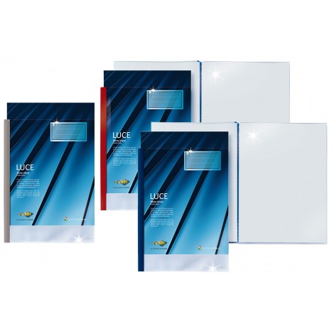 Sei Luce - Portalistini personalizzabile in PPL con 6 buste, formato utile 22x30cm, finitura liscia, colore saldatura blu - 1pz
