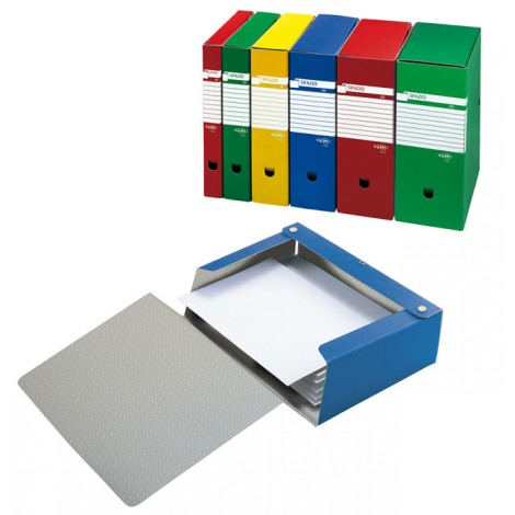 Sei Spazio – Scatola portaprogetti con chiusura a bottone e occhiello di estrazione, 25x35cm, dorso 12cm, colore blu – 1pz – 67891207