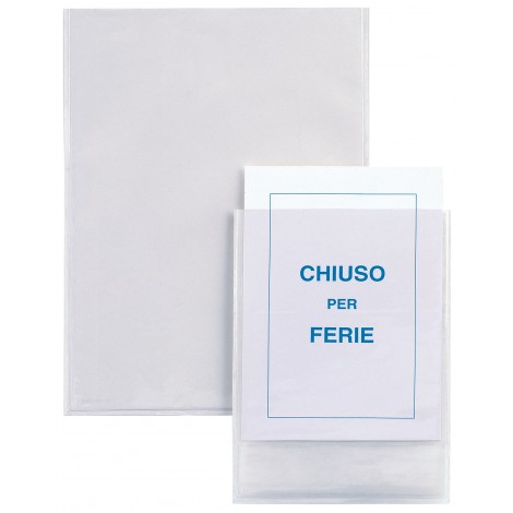 Sei Tasca adesiva in PVC, formato 15x21cm, colore trasparente - 5pz