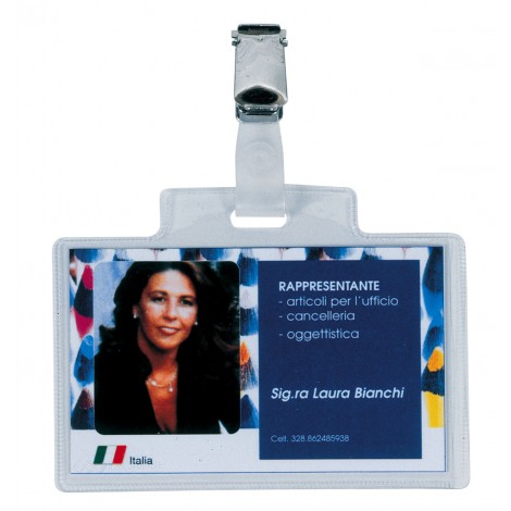 Sei Portanome PASS 3ECR, con clip, formato 9,5x6cm, 100pz