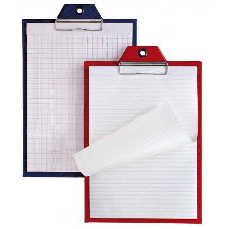 Sei SuperBlock S – Portablocco in cartoncino rivestito PVC con molla in metallo e occhiello rinforzato, formato A4, colore rosso – 1pz – 29302212